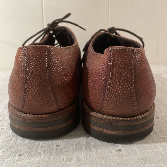 JP/David Chocolate Cap Semi Point Toe Cognac Pebble Leather Structured Lace Up main image 11
